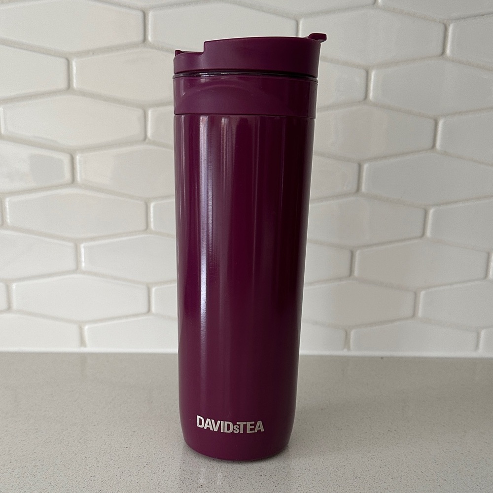 DAVIDsTEA Plum Insulated Tea Press / Travel Mug